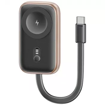 USAMS CD245 2-i-1 trådlös laddare och powerbank för Apple Watch, 1200mAh, USB-C, tarnish