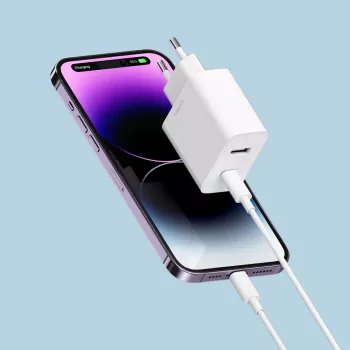 Cuktech A19 30W GaN-väggladdare USB-A + USB-C - vit
