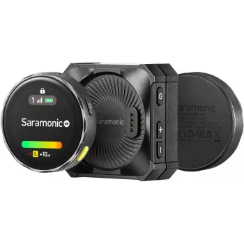 Saramonic BLINKME B2 trådlöst mikrofonsystem för 2 personer med pekskärm, inbyggd inspelning och laddningsfodral
