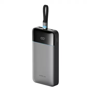 CUKTECH LPB252N 25000mAh 120W powerbank med inbyggd USB-C-kabel, grå