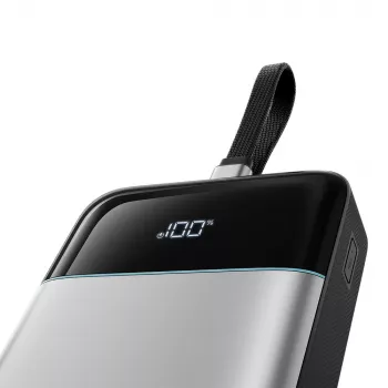 CUKTECH LPB252N 25000mAh 120W powerbank med inbyggd USB-C-kabel, grå