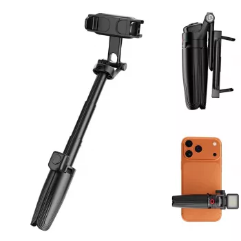 ULANZI mini selfie-stick-stativ med Bluetooth-fjärrutlösare för smartphones, svart