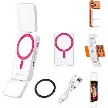 ULANZI GL01 GlowUp MagSafe LED selfieljus för iPhone, 2500K-9000K, CRI 97, vit