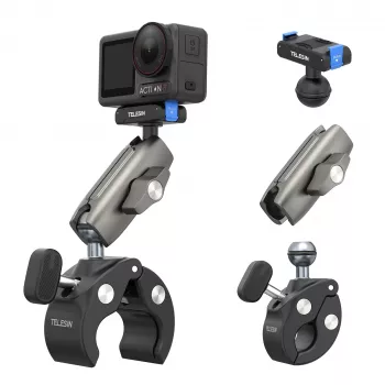 TELESIN Magic Arm Clamp Mount för DJI Osmo Action 5 Pro/4/3, Osmo 360, GoPro, Insta360 – S3-HBM-14-TDJ