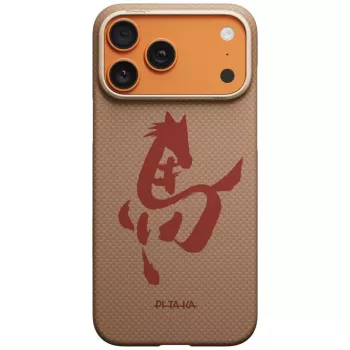 PITAKA Edge Case Ink Horse Painting för iPhone 17 Pro - Gold Jade