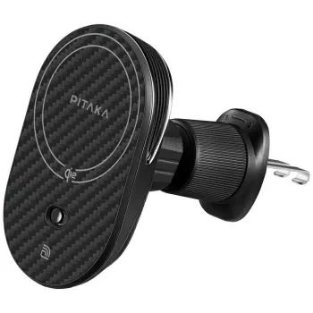 PITAKA MagEZ Pro 2 Qi2 15W NFC MagSafe bilhållare trådlös laddare svart-grå