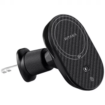 PITAKA MagEZ Pro 2 Qi2 15W NFC MagSafe bilhållare trådlös laddare svart-grå