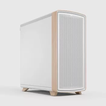 Fractal Design Summit Chalk White Solid ATX Midi Tower-chassi, vit/trä