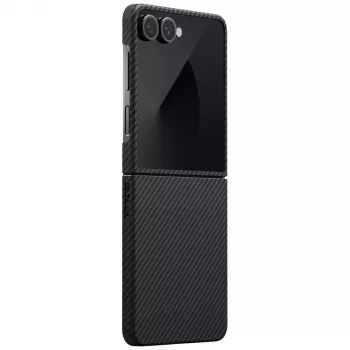 PITAKA Ultra-Slim MagSafe-skal för Samsung Galaxy Z Flip7 - svart/grå aramidfiber