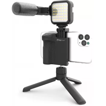 DigiPower DPS-VLG4 vloggningshandtags-set med LED-ljus och mikrofon