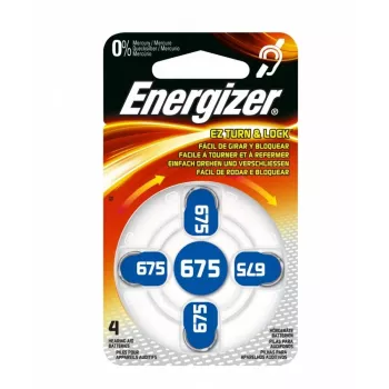 Energizer zink-luft hörapparatsbatterier storlek 675 (AZ675DP-4 TL4)