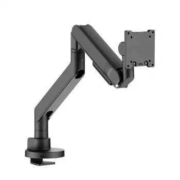 ROLINE Heavy-Duty LCD-arm bordsfäste för en monitor upp till 43 inch med gasfjäderhöjdjustering, klämma & genomföring, VESA 75x75/100x100, svart