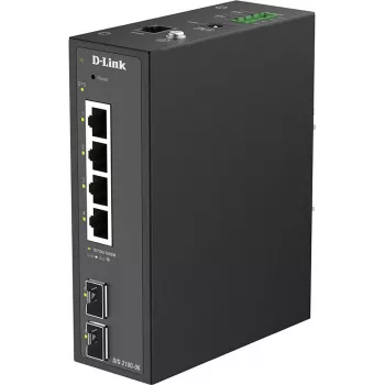 D-Link DIS-210G-06 industriell smart managed switch med 4 Gigabit Ethernet-portar och 2 SFP-platser