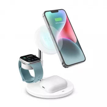 SBS TEWIRMAG3IN1 3-i-1 trådlös laddstation med MagSafe för iPhone, Apple Watch och AirPods