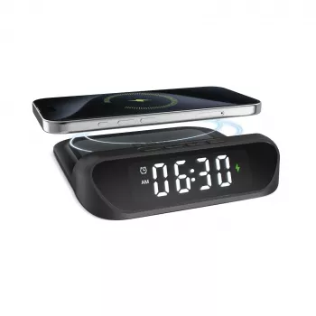 SBS väckarklocka med 15 W trådlös laddare (TEWIRCLOCK)