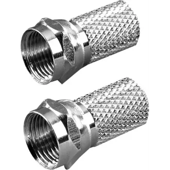 Vivanco F-Type Cable Connector for 6.5 mm Cable, 2 pcs (VVSATADAPTF65MM2P)