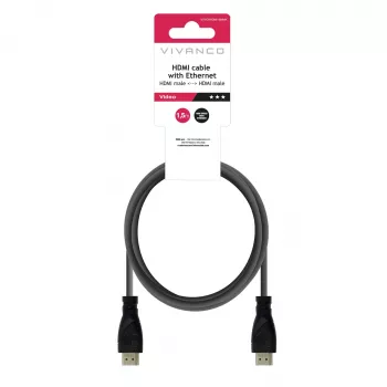 Vivanco VVVOXHDMI15MMK High Speed HDMI Cable with Ethernet 1.5m Black