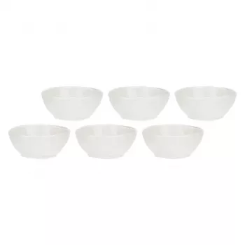 LA PORCELLANA BIANCA LUNIA set med 6 porslinsskålar 12 cm vit