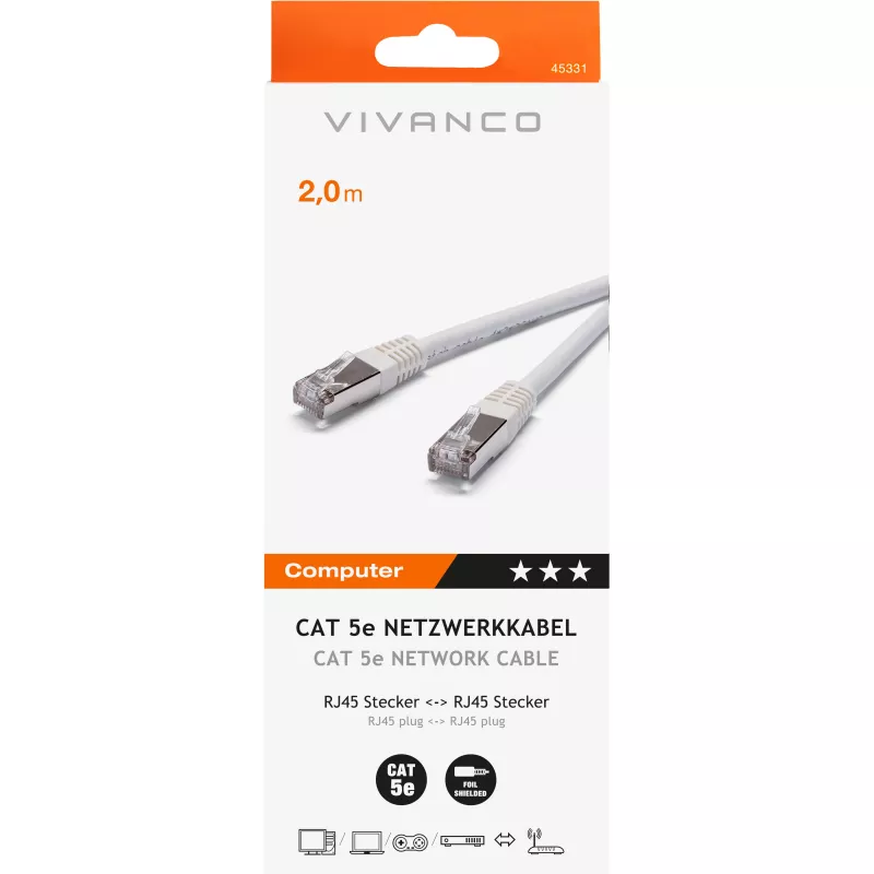 Vivanco CAT-5e-patchkabel 2 m (VVITLAN5E200W)