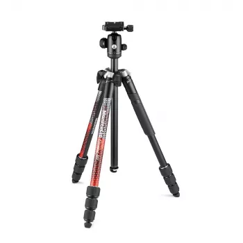 Manfrotto MKELMII4RD-BH Element MII 4-sektions aluminiumstativ med kulled, röd