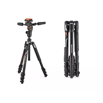 Manfrotto MKBFRLA-3W Befree 3-Way Live aluminiumstativ med vätskehuvud, svart