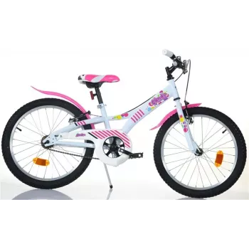 Barncykel Candy 20 77330 vit/rosa