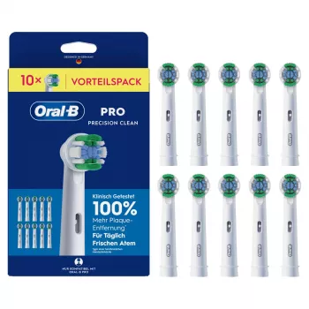 Oral-B Pro Precision Clean ersättningshuvuden, 10-pack, medelborst, CleanMaximiser-teknik, kompatibel med alla Oral-B eltandborstar utom Pulsonic & iO