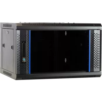 DSIT DS6404 4U Wall-Mount Server Cabinet with Glass Door, 600x450x280 mm, Black