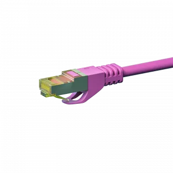 DSIT RJ45 nätverkskabel S/FTP (PiMF) med Cat.7 råkkabel, rosa, 1 m (DC-79-010)