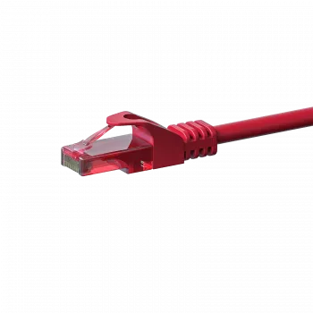 DSIT CAT6 U/UTP nätverks-patchkabel, 0,15 m, röd, 100 % koppar, RJ45, 10 Gbit/s, 250 MHz, PVC-mantel