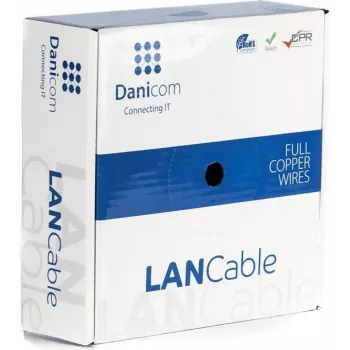 DSIT DANICOM CAT6 FTP 50 m kabel med massiv ledare – LSZH (Dca) – DC-FTP6-50S-DCA