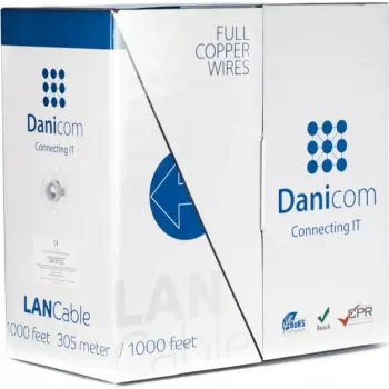 DSIT DANICOM CAT5e FTP nätverkskabel 305 m massiv koppar PVC Dca skärmad 100 % koppar