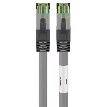 DSIT CAT 8 S/FTP PiMF RJ45 nätverkskabel, 5 m, grå – 40 Gbit/s, 2000 MHz, guldkontakter