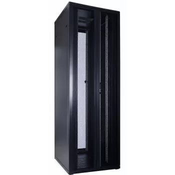 DSIT 47U 19 inch serverrack med perforerade dubbla dörrar fram och bak, 800x1000x2250 mm, svart