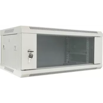 DSIT DS6404W 4U väggmonterat serverrack med glasdörr, 600 x 450 x 280 mm, vit