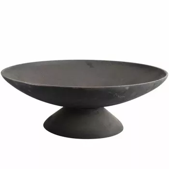 Fire Bowl L eldstad i gjutjärn för utomhusbruk, 60 cm rund, för ved och träkol, svart
