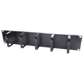 DS-IT 19 inch panel för kabelhantering, metall - 2U (DS-1904-2U)