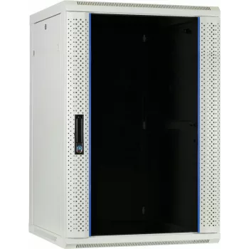 DSIT 18U väggmonterat serverskåp med glasdörr, 600x600x900 mm, vit