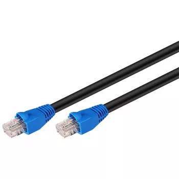 DSIT DANICOM CAT6 utomhus UTP patchkabel – 10 m, svart, 100 % koppar, RJ45, UV-beständig, 10 Gbit/s