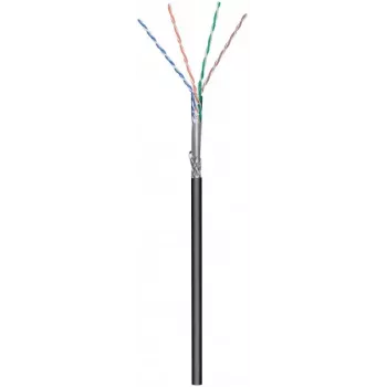 DSIT CAT6 utomhuskabel nätverkskabel S/FTP AWG 26/7 flexibel 305 m svart CCA