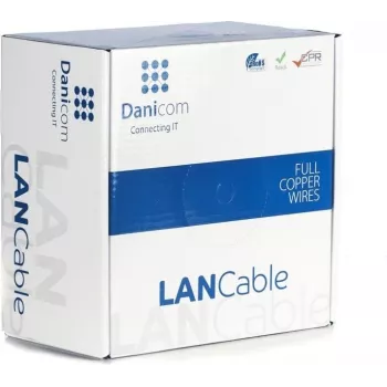DSIT Danicom CAT7 S/FTP nätverkskabel 100 m massivledare LSZH Dca orange