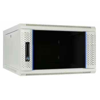 DSIT DS6604W 4U väggmonterat serverskåp med glasdörr, 600 x 600 x 280 mm, vit