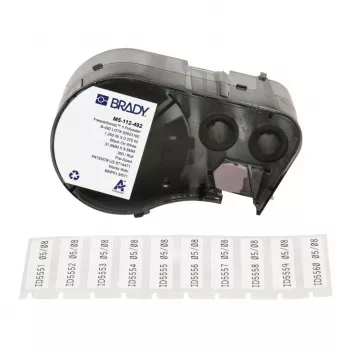 BRADY FreezerBondz B-490 polyesteretiketter för BMP21-PLUS, M210, M211 - 19,05 mm x 6,4 m, vit, permanent akryl, termotransfer, kryogen & laboratorium