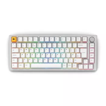 Glorious GMMK Pro Mechanical Keyboard, 75% Pre-Built, ISO UK Layout, White