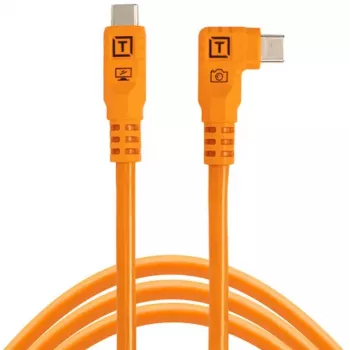 Tether Tools TetherPro Optima 10G USB-C till USB-C vinkelkabel, 1,8 m, orange (CUC06RTG2-ORG)