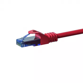 DSIT CAT6a U/UTP 100 % koppar Ethernet-patchkabel, 15m, röd, 10Gbps, 500MHz, RJ45, Snagless