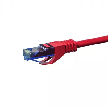 DSIT CAT6a U/UTP 100 % koppar Ethernet-patchkabel, 15m, röd, 10Gbps, 500MHz, RJ45, Snagless
