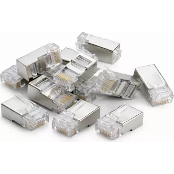 DSIT DANICOM FTP RJ45 CAT6 genomgående nätverkskontakt för flexibla kablar, 10-pack