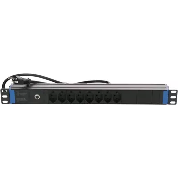 DSIT 19 inch schweizisk uttagslist med överspänningsskydd - 8 uttag (DS-8PDU-CH-SPD)