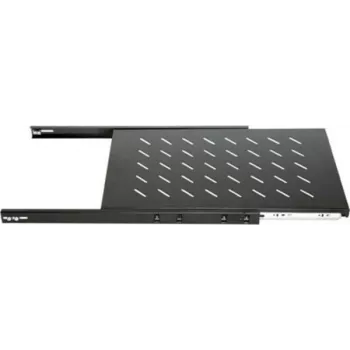 DSIT DS-UH45 utdragbar hylla för 450 mm djupa väggskåp, 1U, 25 kg belastning, svart
